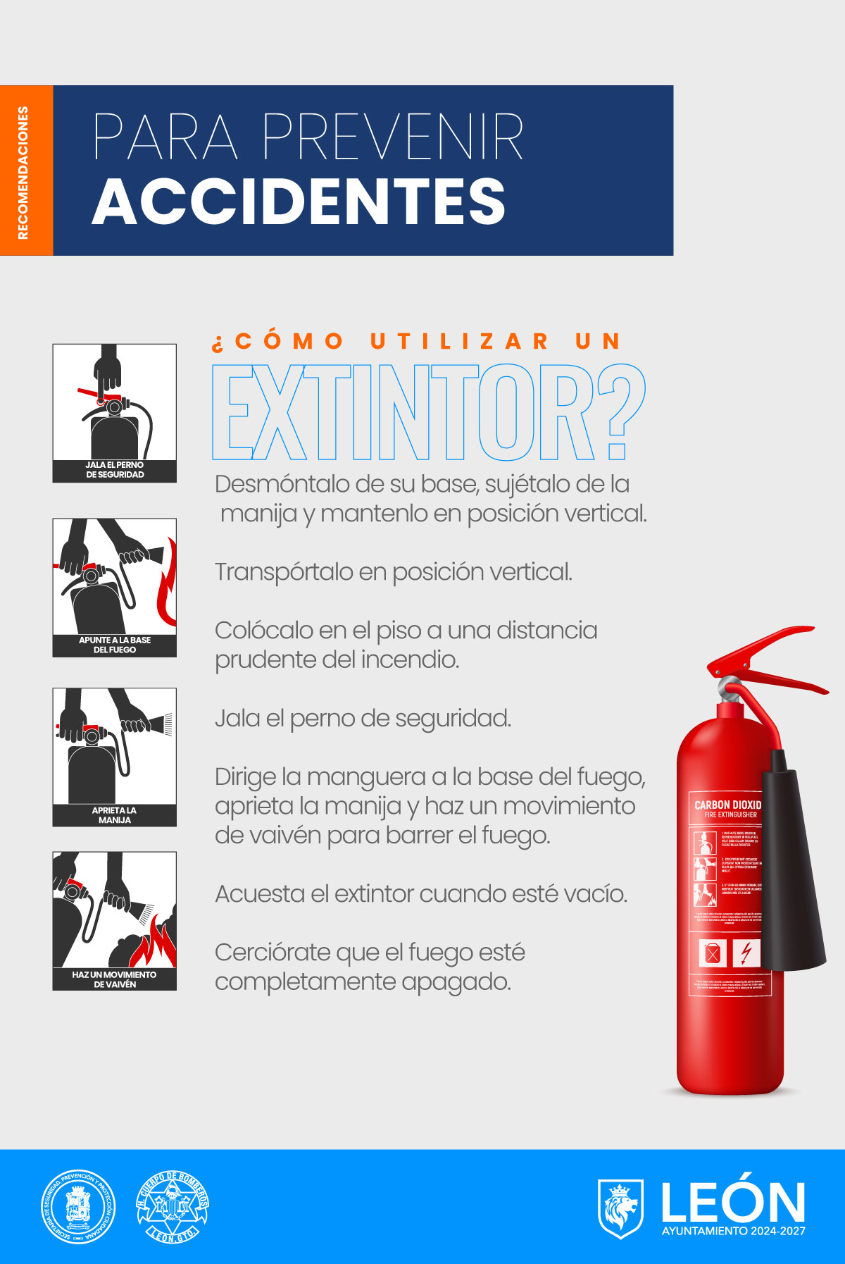 ¿Cómo utilizar el extintor?