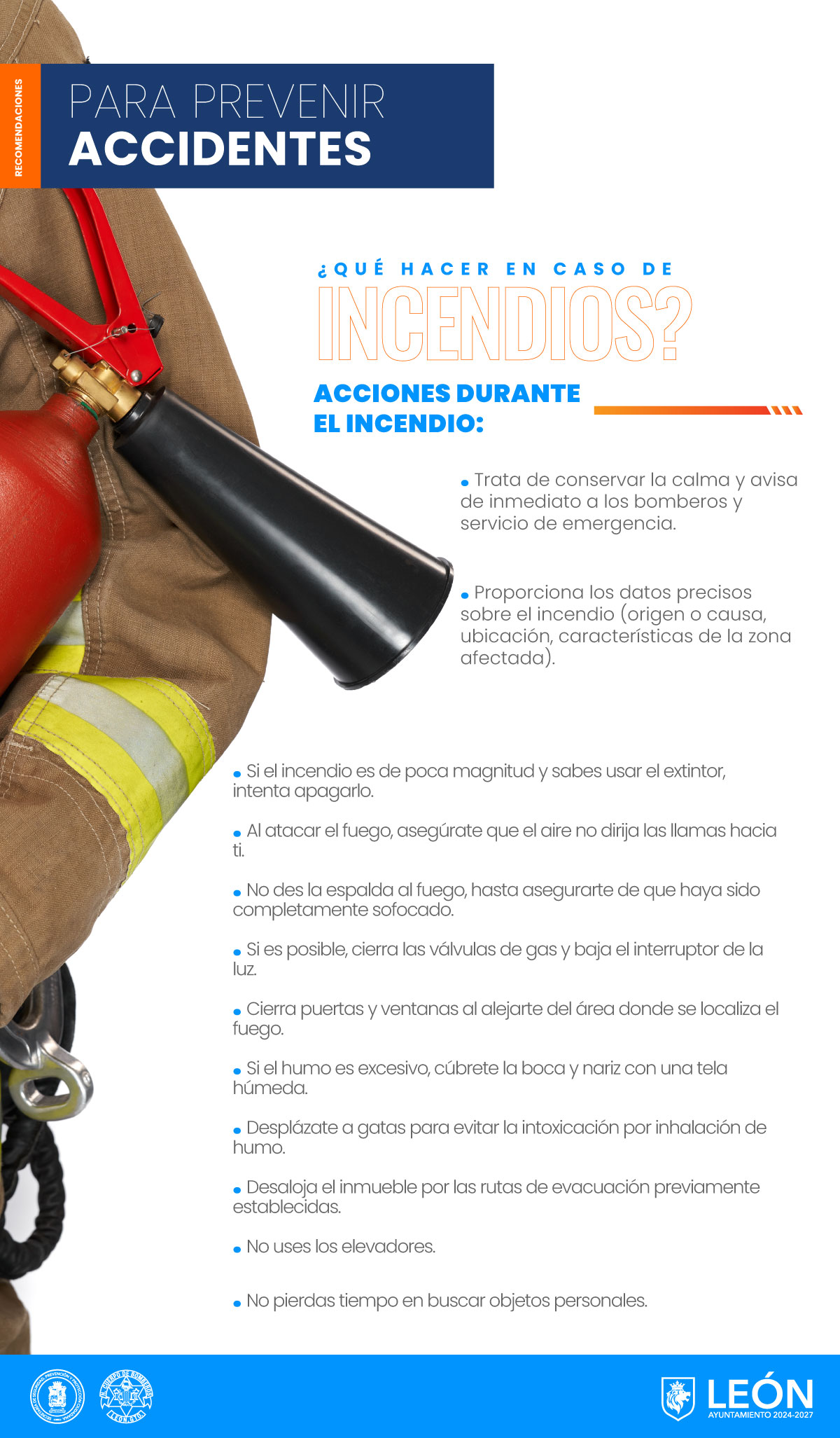 Acciones durante el incendio