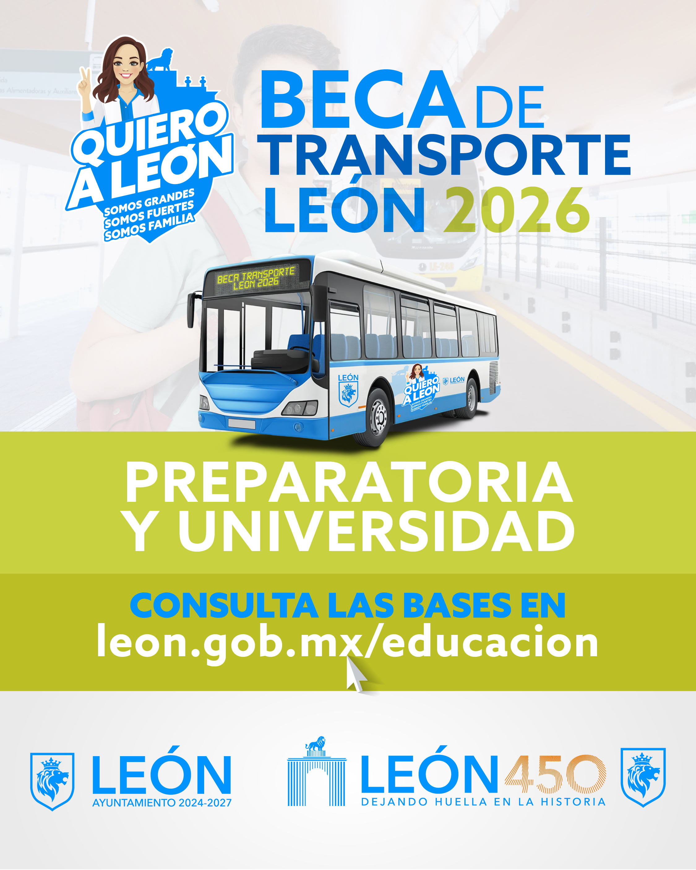 Convocatoria de Beca transporte León Preparatoria y Universidad 2026