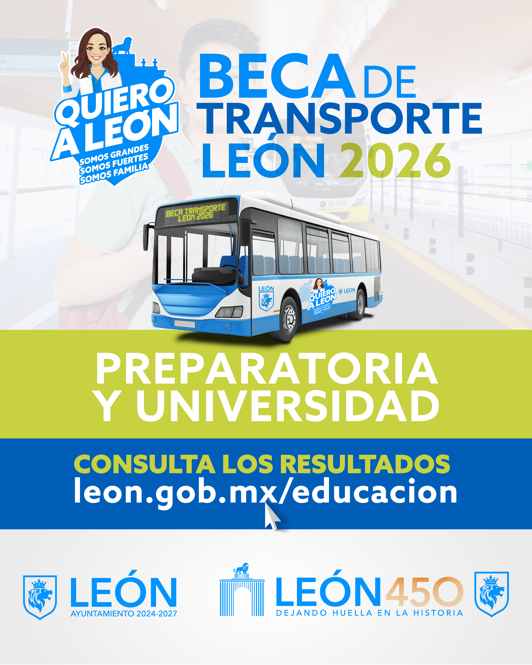 Resultados Beca de Transporte León 2026 Preparatoria y Universidad