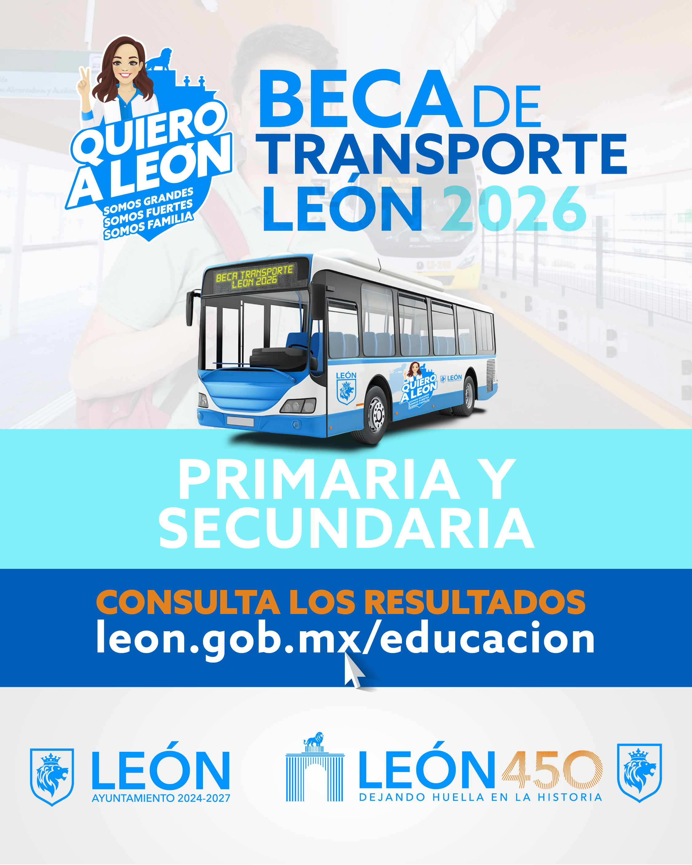 Resultados Beca de Transporte León 2026 Primaria y Secundaria