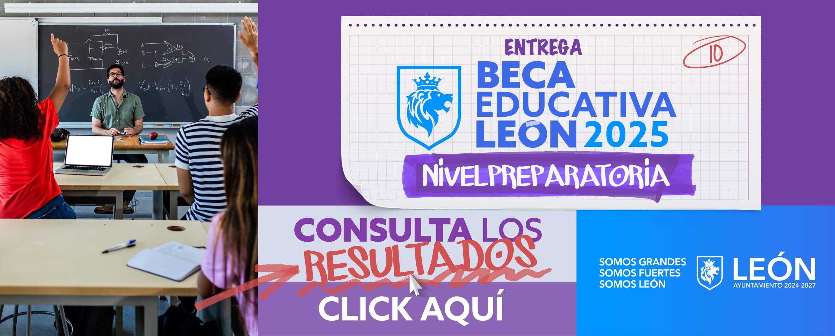 Resultados 1er. Corte Beca Educativa León 2025 Preparatoria