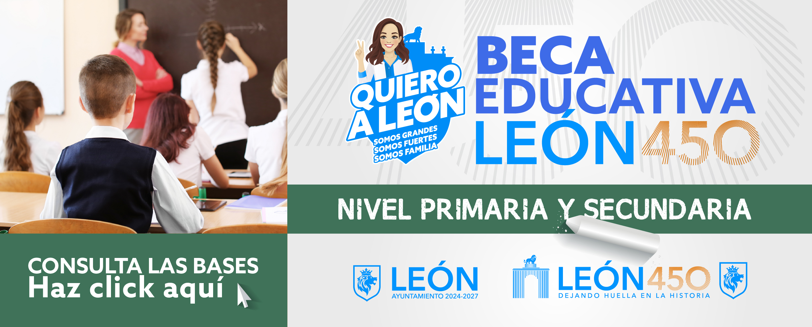 Convocatoria Beca Educativa León 450 Primaria y Secundaria